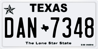 TX license plate DAN7348