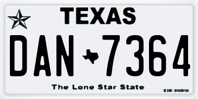 TX license plate DAN7364