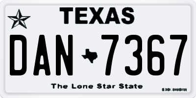 TX license plate DAN7367