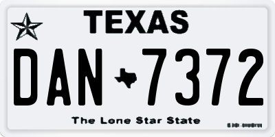 TX license plate DAN7372