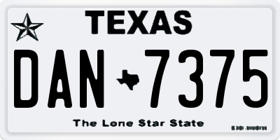 TX license plate DAN7375
