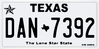 TX license plate DAN7392
