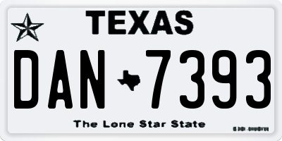 TX license plate DAN7393