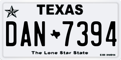 TX license plate DAN7394