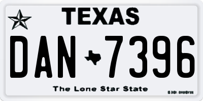 TX license plate DAN7396