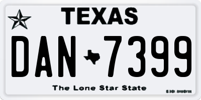 TX license plate DAN7399