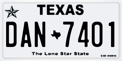 TX license plate DAN7401