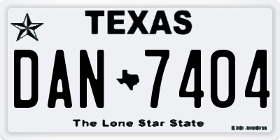 TX license plate DAN7404