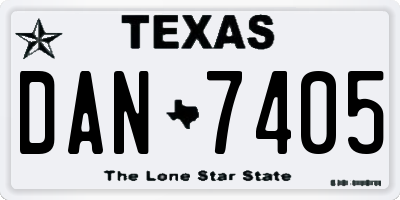 TX license plate DAN7405