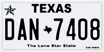 TX license plate DAN7408