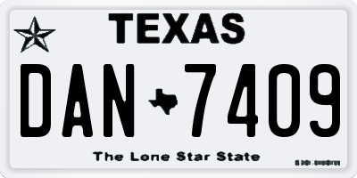 TX license plate DAN7409