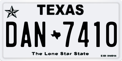 TX license plate DAN7410