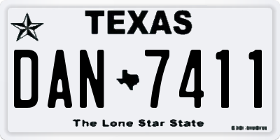 TX license plate DAN7411
