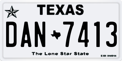 TX license plate DAN7413