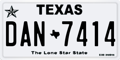TX license plate DAN7414