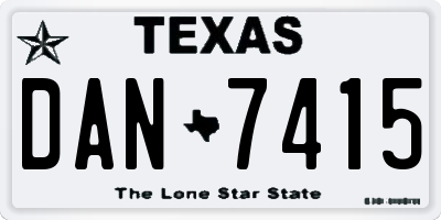 TX license plate DAN7415