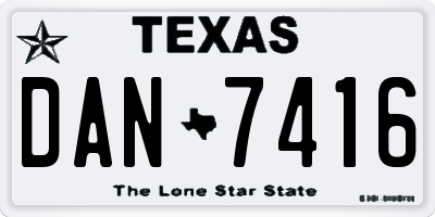 TX license plate DAN7416