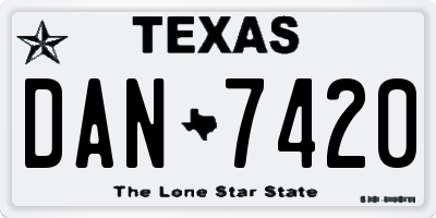 TX license plate DAN7420