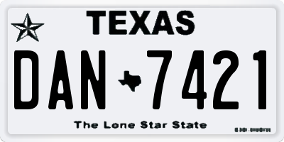 TX license plate DAN7421