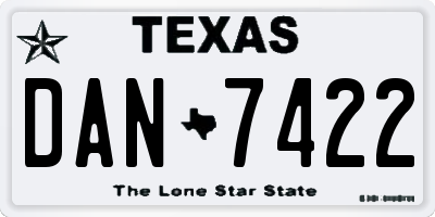 TX license plate DAN7422