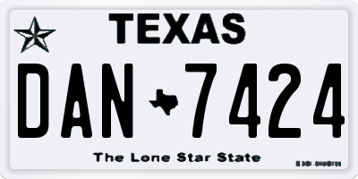TX license plate DAN7424