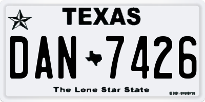 TX license plate DAN7426