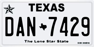 TX license plate DAN7429