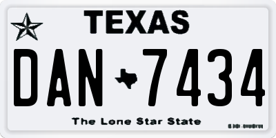 TX license plate DAN7434