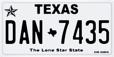 TX license plate DAN7435