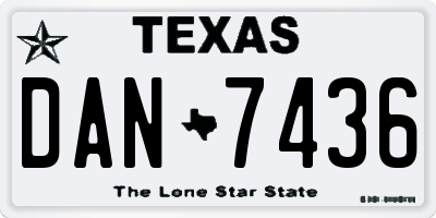 TX license plate DAN7436