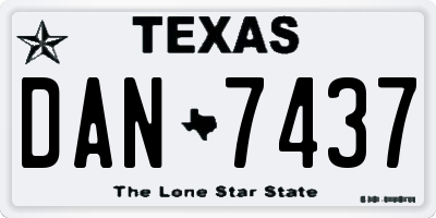 TX license plate DAN7437