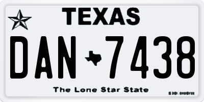 TX license plate DAN7438