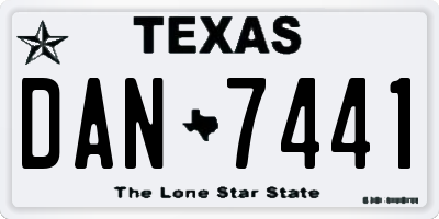 TX license plate DAN7441