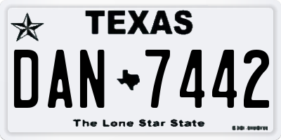 TX license plate DAN7442