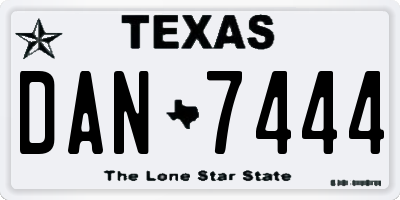 TX license plate DAN7444
