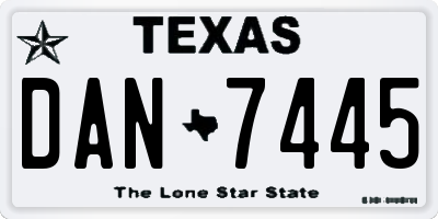 TX license plate DAN7445