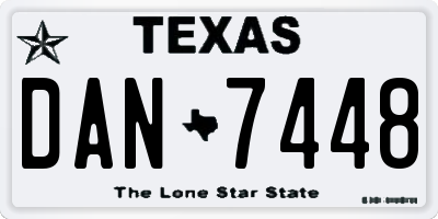 TX license plate DAN7448
