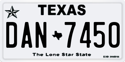 TX license plate DAN7450