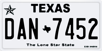 TX license plate DAN7452