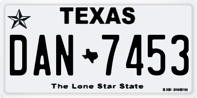 TX license plate DAN7453