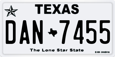 TX license plate DAN7455