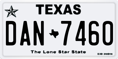 TX license plate DAN7460