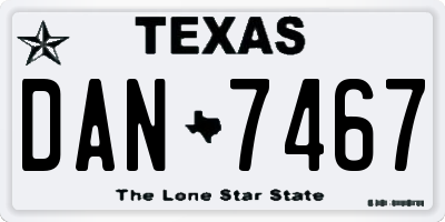 TX license plate DAN7467