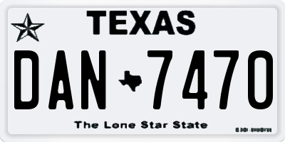 TX license plate DAN7470