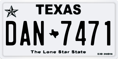 TX license plate DAN7471