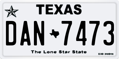 TX license plate DAN7473