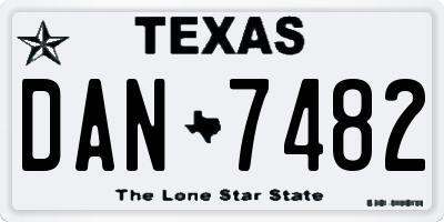 TX license plate DAN7482