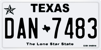 TX license plate DAN7483
