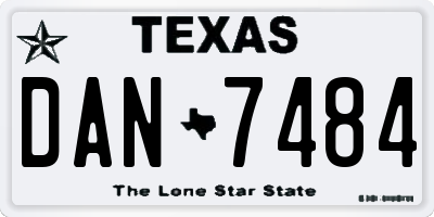 TX license plate DAN7484