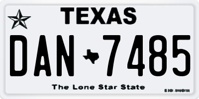 TX license plate DAN7485